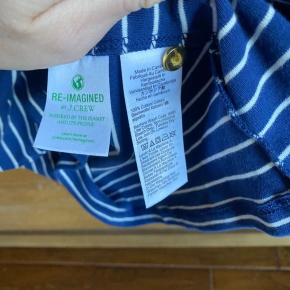 NWT J Crew Perfect-fit ribbed turtleneck with buttons in stripe Blue/White Small - Picture 6 of 6